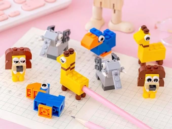 Puzzle Pencil Sharpeners for Kids | 1 Pieces Stationery Puzzle in Bricks | Characters Blocks | Assemble DIY for Kids Boys and Girls Return Gift for Birthday