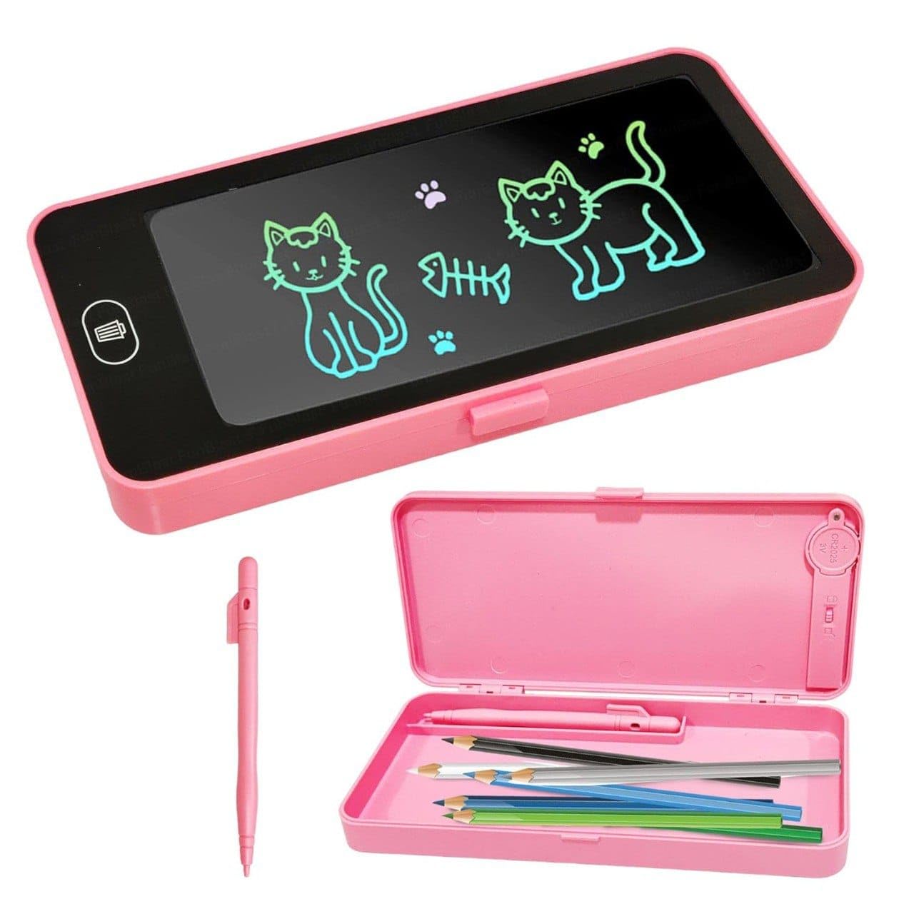 Tablet Pencil Case for Kids – 2 in 1 LCD Digital Slate for Kids, E-Note Pad, Pencil Box for Kids, Doodle Writing Board for School Going...