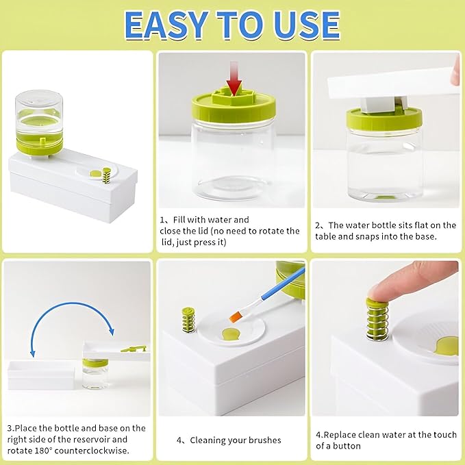 Paint Brush Cleaner Brush Rinser with Drain Water Circulation Paintbrush Scrubber Cleaner Rinser Cup for Acrylic, Watercolor, Oil and Water-Based Paints Art Supplies Paint Brush Cleaner Tool