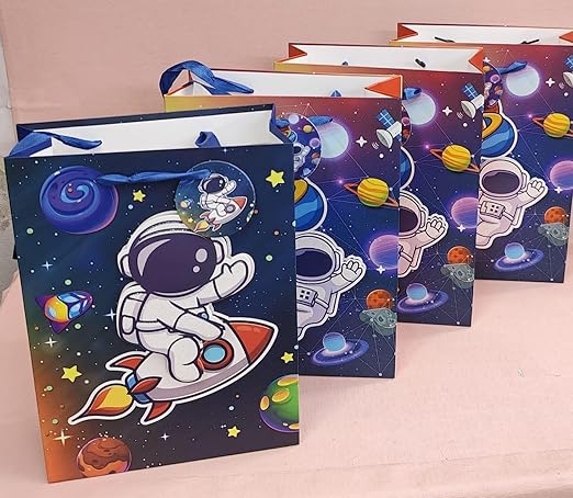 Gift Bag for Boys Space Theme Bags for Boys/girls Return Gifts Bag for Kids Multipurpose Reusable Gift Bag Birthday Return Gifts Party Carry Bag (12pcs)