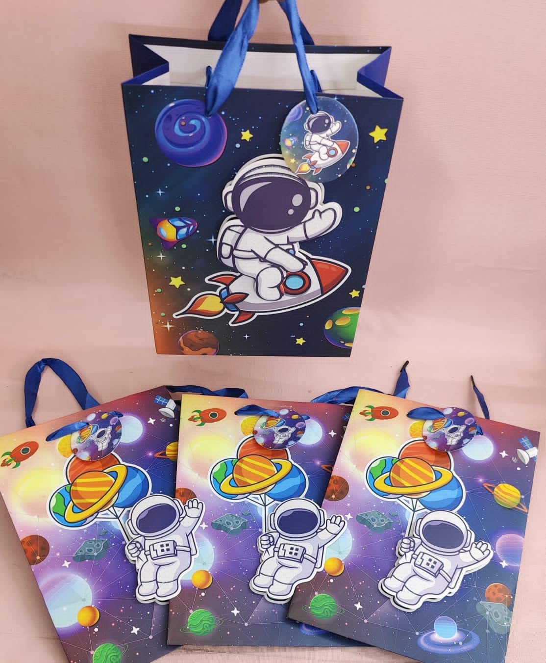 Gift Bag for Boys Space Theme Bags for Boys/girls Return Gifts Bag for Kids Multipurpose Reusable Gift Bag Birthday Return Gifts Party Carry Bag (12pcs)
