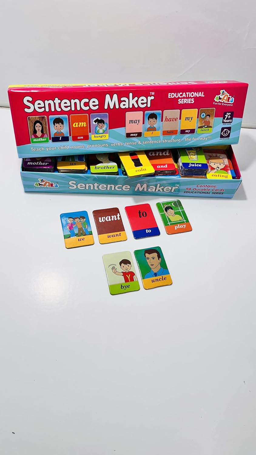 Golden Games Max Fun Sentence Maker | 98 Durable Multi Colour Cards | Read Words and Create Sentences | Thick Cardboard Flash Cards | Making Reading Fun |...