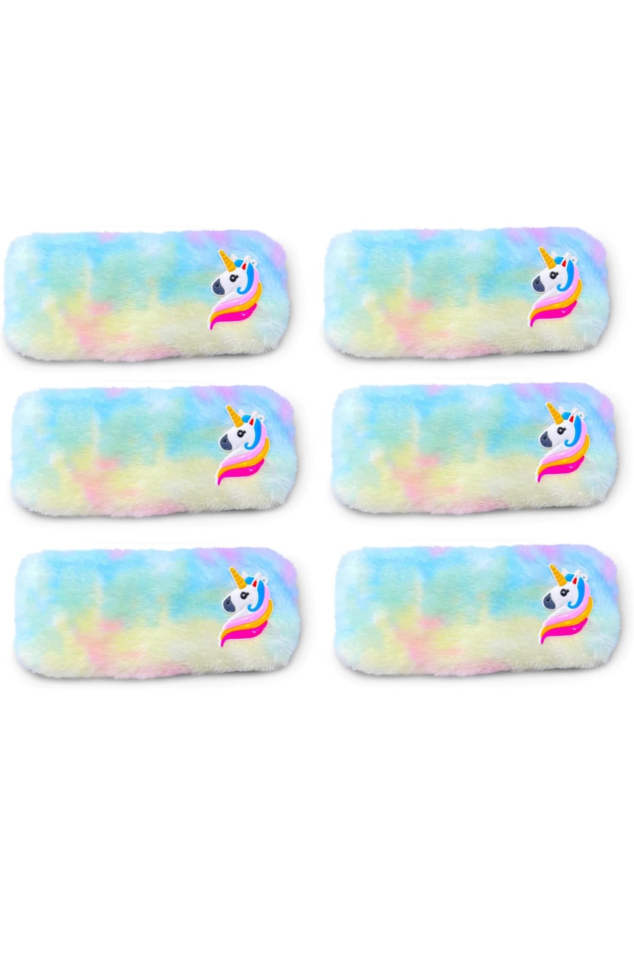 Birthday Return Gifts Unicorn Soft Fur Plush Pencil Pouch Pack of 6