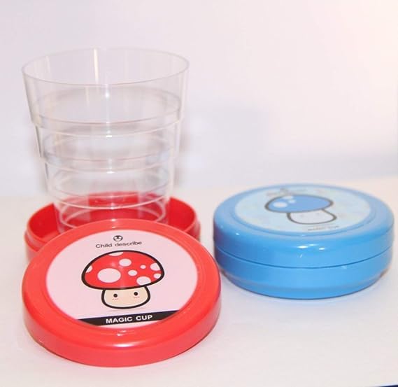 Magic Cup Folding Cup Magic Glass for Children Folding Collapsible Magic Cup Mug Glass for Travel, Outdoors Multicolor