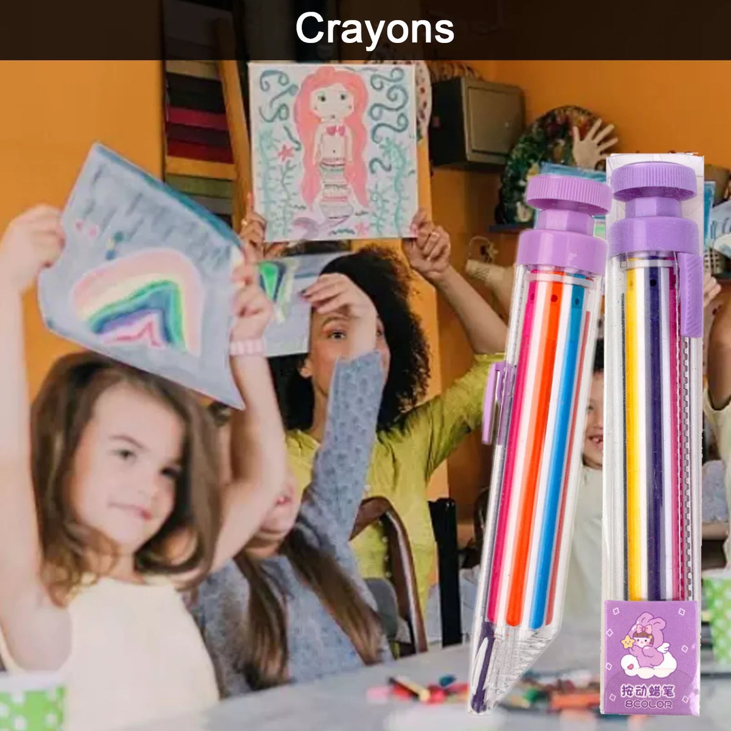 Press Multi Color Crayon Pen