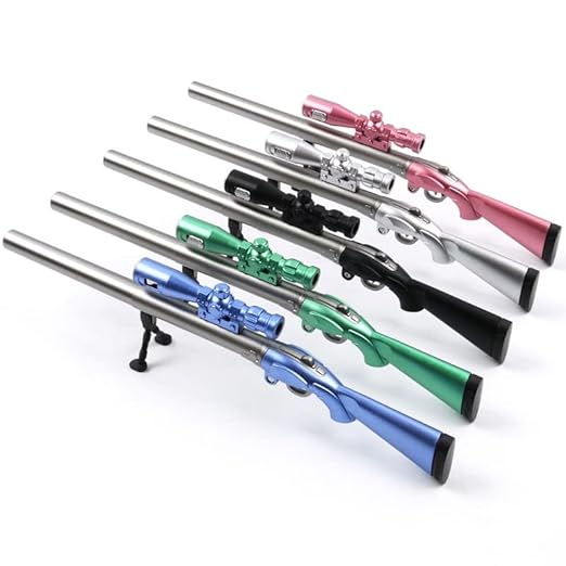 PartySanta Gun Sniper Rifle Gel Pen| 1 Piece| Gun Shped Foldable Gel Pen 0.38mm Line| Writing Gift Kids Pen With Monocular Shaped Torch Light | Assorted Color. (Gun Pen
