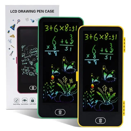 Tablet Pencil Case for Kids – 2 in 1 LCD Digital Slate for Kids, E-Note Pad, Pencil Box for Kids, Doodle Writing Board for School Going...