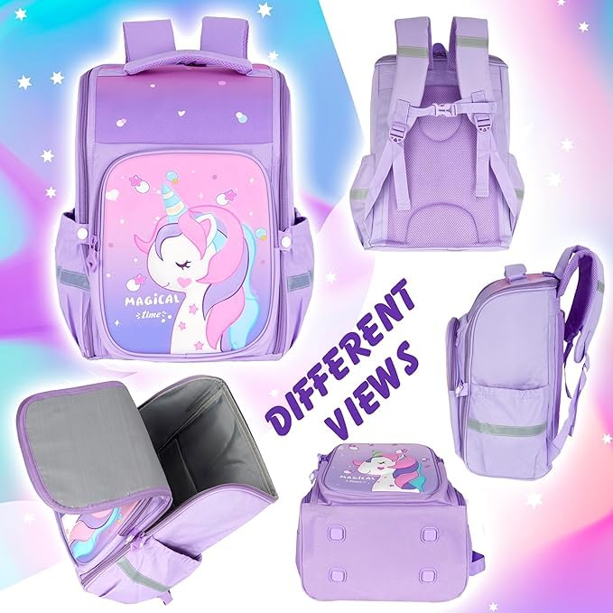 School Bags for Unisex 2-12 Year Stylish Durable 3D Backpack Shoulder School Bags for Unisex Birthday Gift for children  School Bag Foldable Bag Waterproof