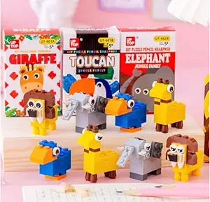 Puzzle Pencil Sharpeners for Kids | 1 Pieces Stationery Puzzle in Bricks | Characters Blocks | Assemble DIY for Kids Boys and Girls Return Gift for Birthday