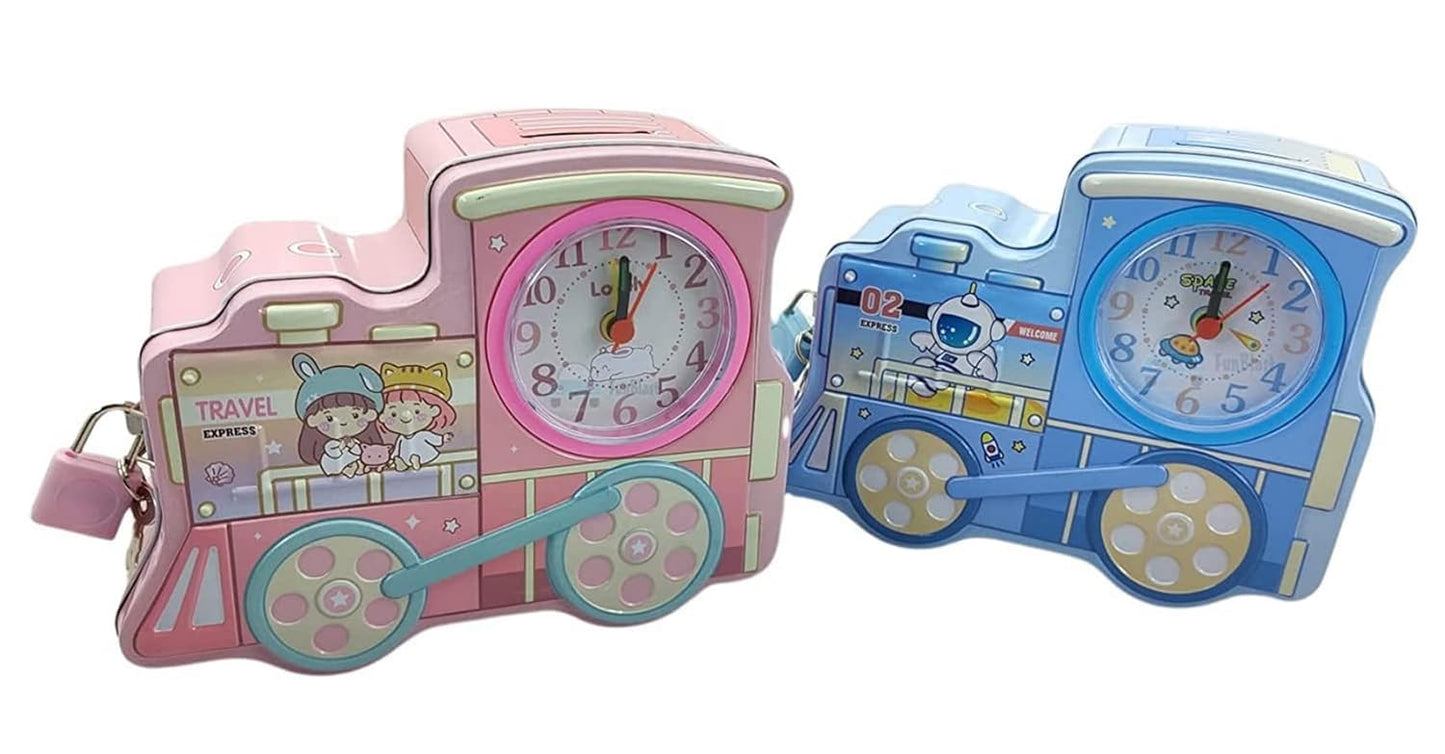 Piggy Bank with Security Lock &amp; Keys for Kids with Alarm Clock