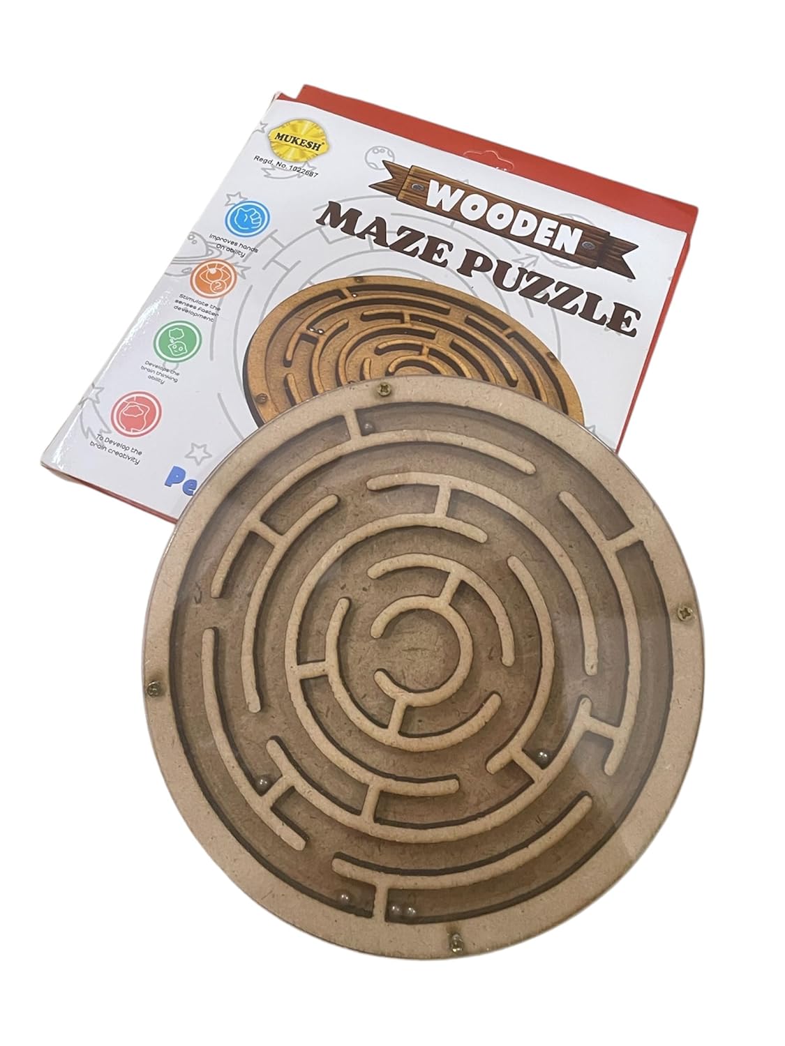 6'' inches Wooden Maze Ball Puzzle- Perfect Indoor Puzzle Game Gift for Growing Child | Safe for Children