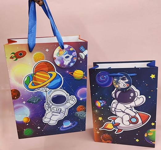 Gift Bag for Boys Space Theme Bags for Boys/girls Return Gifts Bag for Kids Multipurpose Reusable Gift Bag Birthday Return Gifts Party Carry Bag (12pcs)