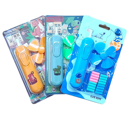 Colourful Electric Eraser for Kids | Electric Eraser Refill | Small Febrina Kids Electric Eraser | Electric Eraser Sharpner Stationery for Drawing | Art and Craft Erasers - 1Pc