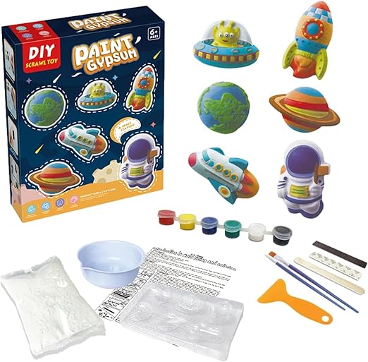 DIY SCRAWL TOY ,Gypsum Plaster Painting Kit for Kids, Mould and Paint Kits- Plaster Painting Art & Craft Set